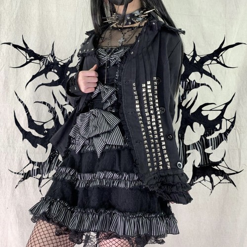 2000s visual kei studded frill - 2000s,